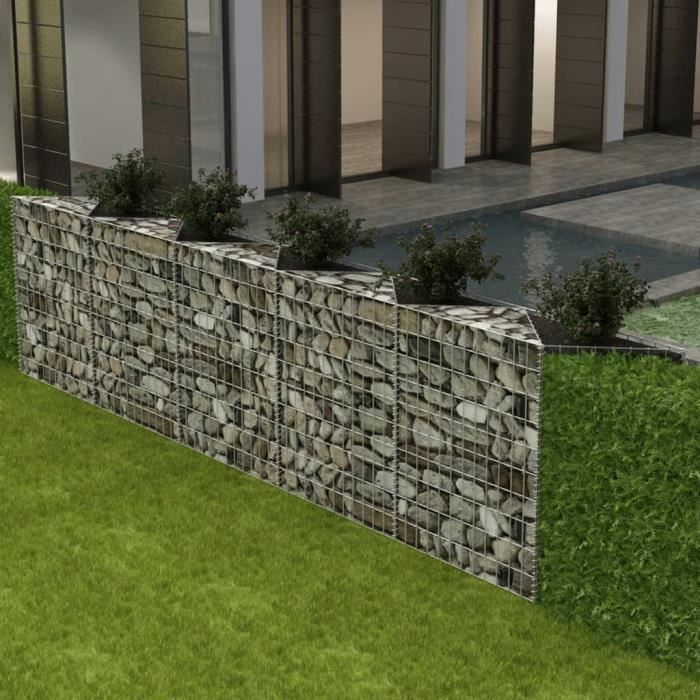 Gabions Estexo 100x20x20cm - Paniers Métalliques à Pierres Pour Mur, Talus, Décoration Jardin - Grillage Galvanisé