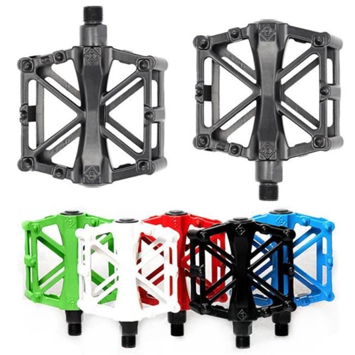 Pédales VTT Plates CNC En Alliage Aluminium – Roulements Scellés, 9/16 Pouces, Antidérapantes, Universelles
