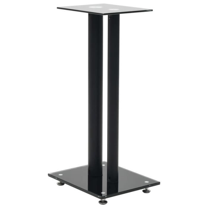 Paire De Supports Haut-Parleurs VidaXL Verre Trempé & Aluminium – Design Moderne Argenté, Charge 25 Kg Chacun