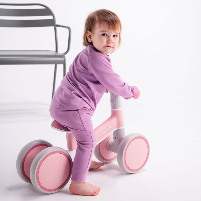 Draisienne a 4 Roues EVA LIONELO Villy Velo enfant 1 3 ans jusqu a 30 kg Ergonomique Rose