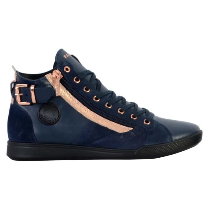 Tennis Basket Hautes Pataugas Palme Marine Rose Femme Marque