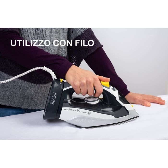Elettro Living Lui - Fer à repasser sans fil, 2400 W, plaque en acier