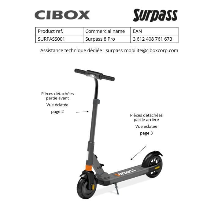 Pièces détachées électrique Surpass 8 PRO (E8.3) Loquet de
