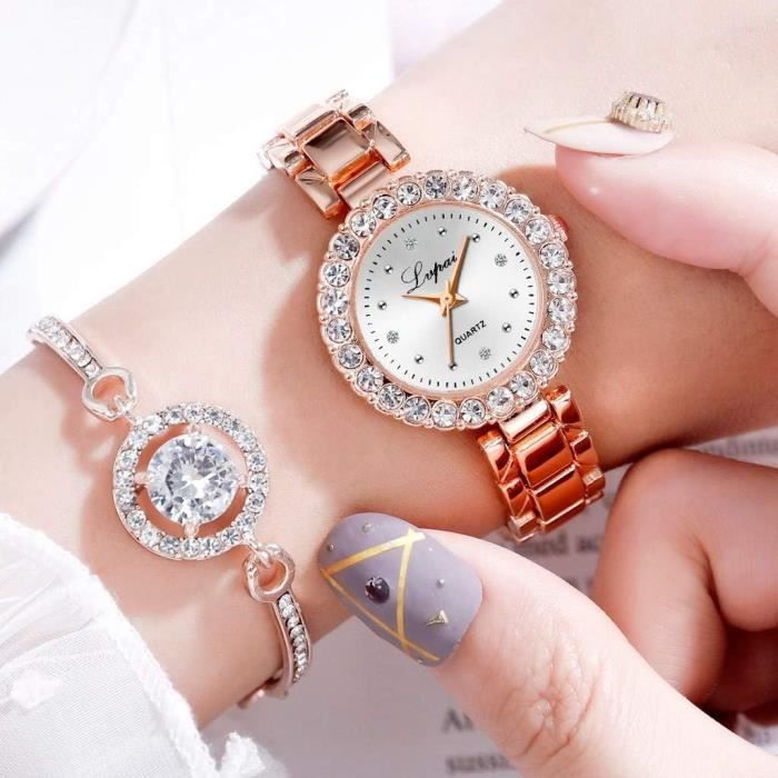Montre femme bracelet sales acier pas cher
