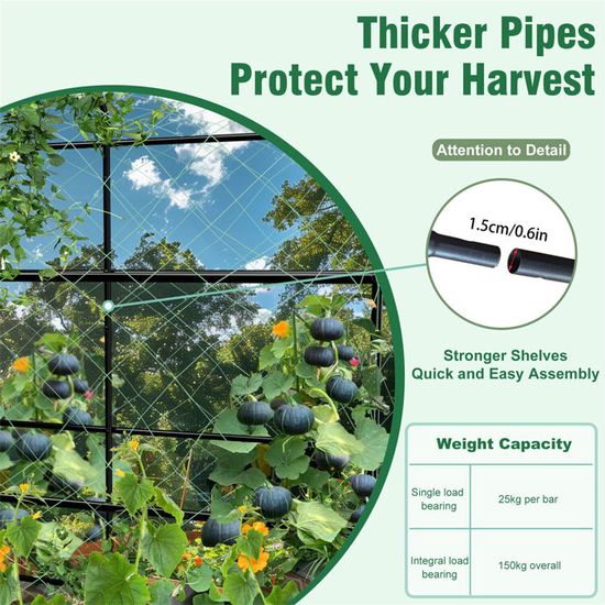 Relaxdays Treillis De Jardin, Métal, Lot De 3, à Planter, Support Pour Plantes Grimpantes, 122x31 Cm, Jardin, Noir