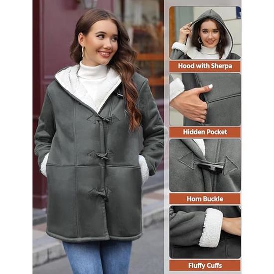Manteau Matelassé Noize Femme Avec Capuche Amovible - Taille S, Noir, Occasion Très Bon état