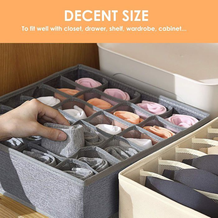 Organisateur De Tiroir Pliable 2 Pièces  Blanc , Tiroirs Pour Ranger Chaussettes Sous Vetements Vetements De Bebe Cravates 96336550