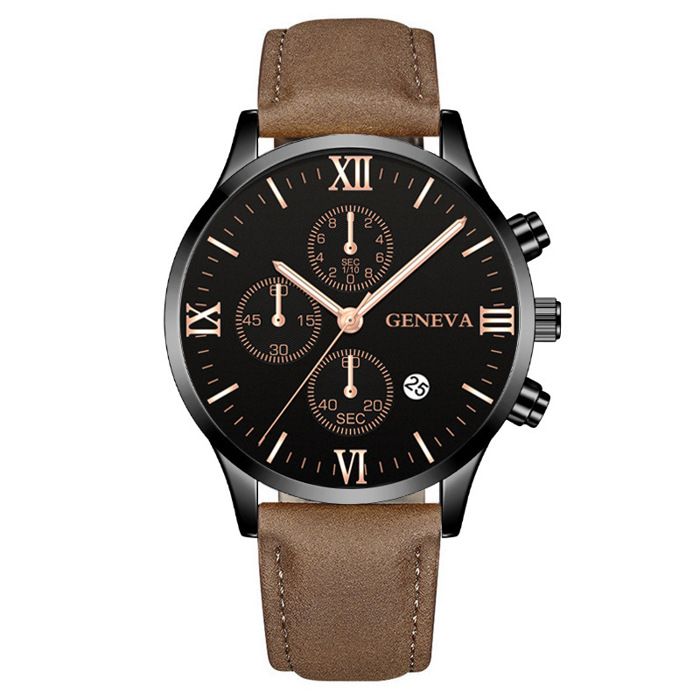 Montre Chronographe LIGE Homme - Cadran Bleu 24h - Boîtier 44mm Acier/cuivre - Quartz - Occasion Comme Neuve