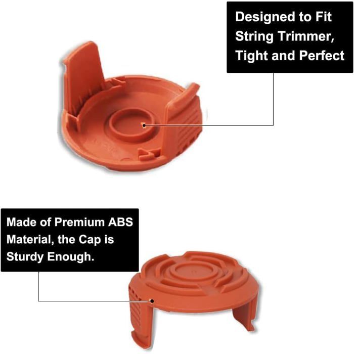 Worx Wa0004.1 Bobine De Fil De Rechange Longue Durée Pour Tondeuse À Gazon Worx 20 V 1,65 Mm/3 M Compatible Avec Wg150, Wg151.5,Wg160 ,Wg163E.2,Wg163E.1,Wg174,Wg180 (4 Bobines 1 Capuchons
