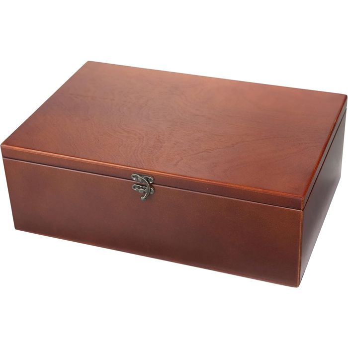 Coffret Numismatique MC.Sammler En Bois Acajou – 5 Plateaux Pour 200 Pièces De 2€ Sous Capsules (jusqu’à 31 Mm) – Sans Capsules – Rangement Sécurisé Et Antichoc