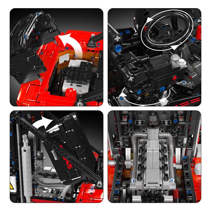 Mould King 17045 Kit électrique télécommandé à l'échelle 1:6 pour Chariot élévateur à Fourche Robuste (4579 pièces