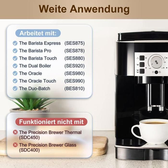 Lot De 3 Filtres à Eau Mutital Pour Machines à Café Sage - Compatible Barista Express, Oracle, Bambino Plus, Etc. - Réduction Calcaire, Amélioration Goût
