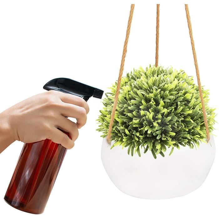 Jardinières Murales Suspendues – Lot De 2 Pots En Résine PP, Design Rotin, Avec Drainage Et Crochets, Pour Balcon, Cuisine, Décoration - 1