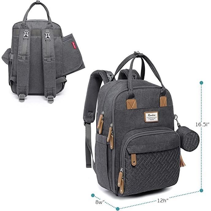 Sac a dos a langer RUVALINO Gris Fonce Convertible Pliable Antivol Matelas a langer portable Cdiscount Puericulture Eveil bebe