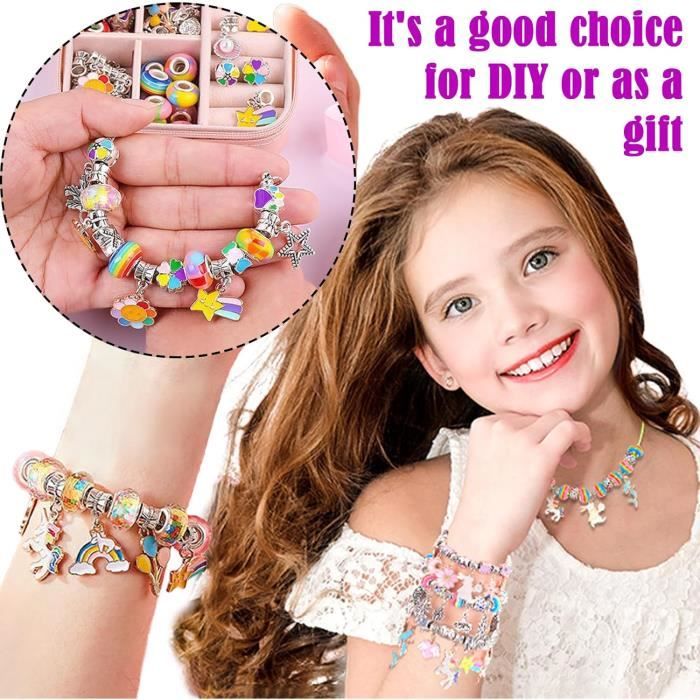 Bracelets pour Filles, Kit de Bijoux pour Enfants, Coffret Cadeau Inclus,  Jouet Fille DIY Créatif et Amusant pour Fille 5-13 Ans - Cdiscount  Beaux-Arts et Loisirs créatifs