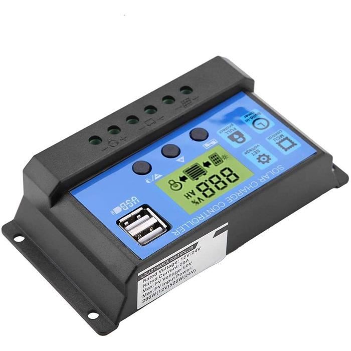 Régulateur Solaire MPPT 12V/24V 30A/50A/70A - Contrôleur De Charge LCD Avec USB Et Gestion Intelligente De Batterie