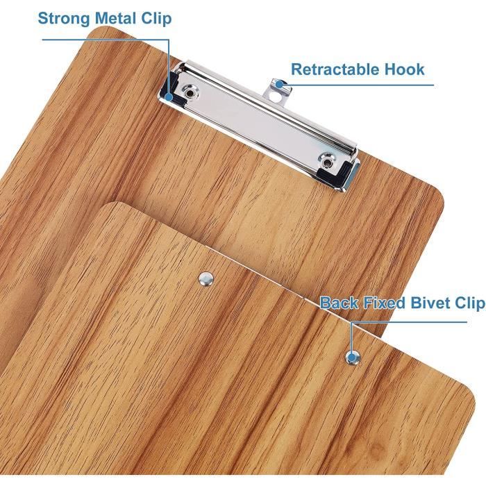 GUOKOFF Lot De 10 Porte-Blocs A5 Avec Pince – Plastique Robuste, Clip Puissant, Trou D'Accroche, Idéal Bureau/École