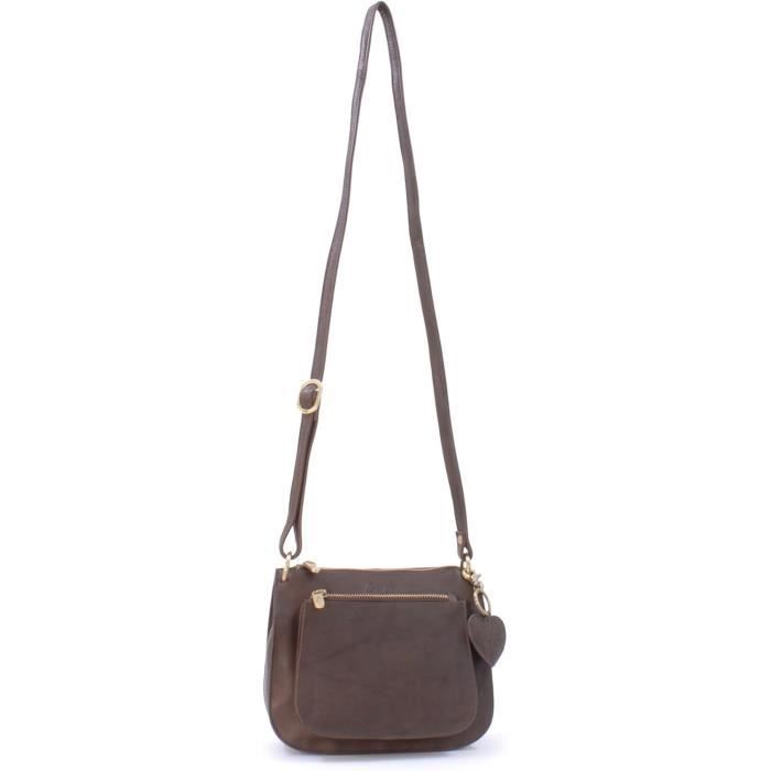 Sac à main femme avec porte-épaules en cuir véritable