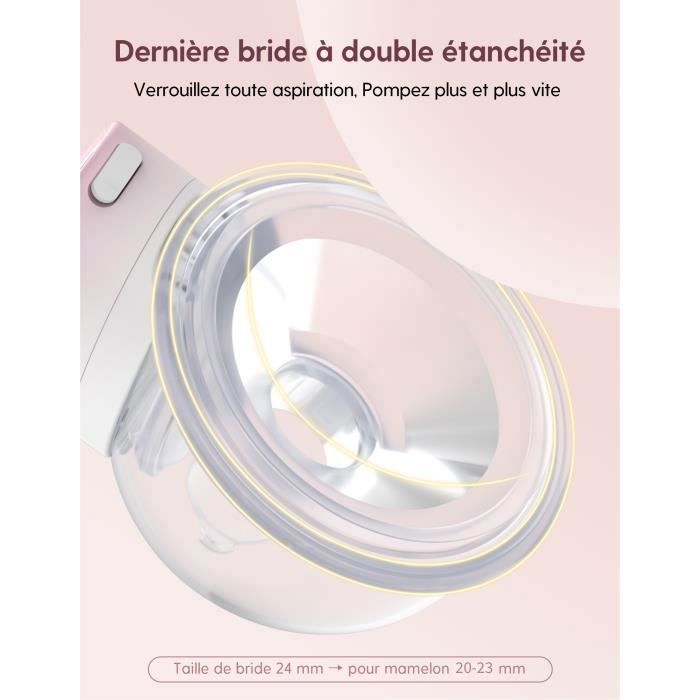 Momcozy Tire-Lait Portable S12 Pro - Pompe Mains Libres Électrique Avec Bride Confortable (Blanc)