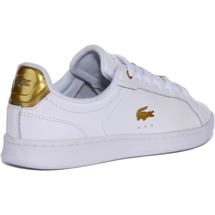 Lacoste Carnaby Pro BL23 5 SFA Baskets en cuir a lacets pour femmes en blanc or Blanc Or 42 Blanc or Cdiscount Chaussures
