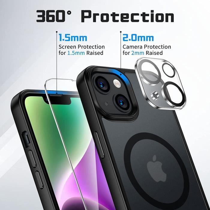 Verre trempé Pour Apple iPhone 14 Pro Max [3 Pack Ecran + 2 Pack Caméra]  Haute résistance - Protection Avant + Arrière - Anti-traces - Cdiscount  Téléphonie