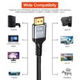 Ototon® 2M Câble HDMI 2.1 8K 60Hz 4K 120Hz Dolby Vision High Speed 48 Gbps par Ethernet Supporte 3D eARC HDR Dynamique VRR - 2M-3