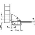 Gedotec Charnière armoire dissimulée à fermeture automatique vitrine - H1430 |pour épaisseur de bois 5-6 mm-3
