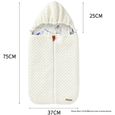 XJYDNCG Nid d'ange - Nouveau-né Wrap Swaddle Couverture Tricot Sac de Couchage Couvertures Tricot Poussette Wrap - 80 cm - blanche-3