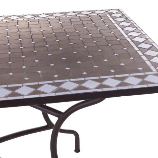 Table De Repas Ceramique Mosaique Fer Forge Lombok L 150 X L