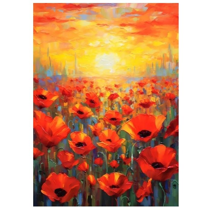 Poppy Couple Toile fleurs coquelicot | Poster Store FR