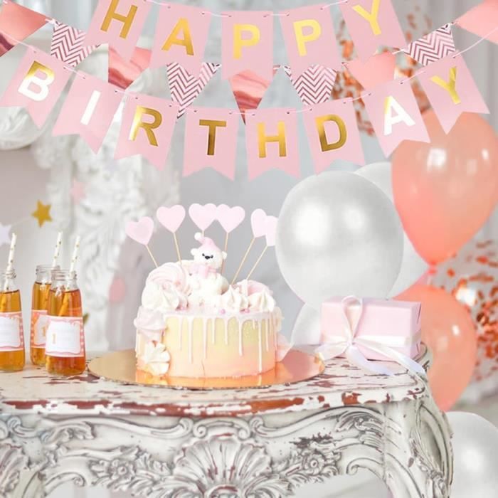 Black-Pink Décorations De Fête Anniversaire 71 Pieces,Ballon Happy Birthday  Adultes Ballons Joyeux Anniversaire Bannière Déc[H6721] - Cdiscount Maison