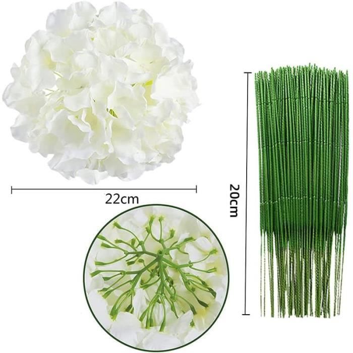 50 Tiges De Fleurs Artificielles En Soie – Branches En Fil De Fer Enveloppé De Papier Vert Pour Bouquets DIY