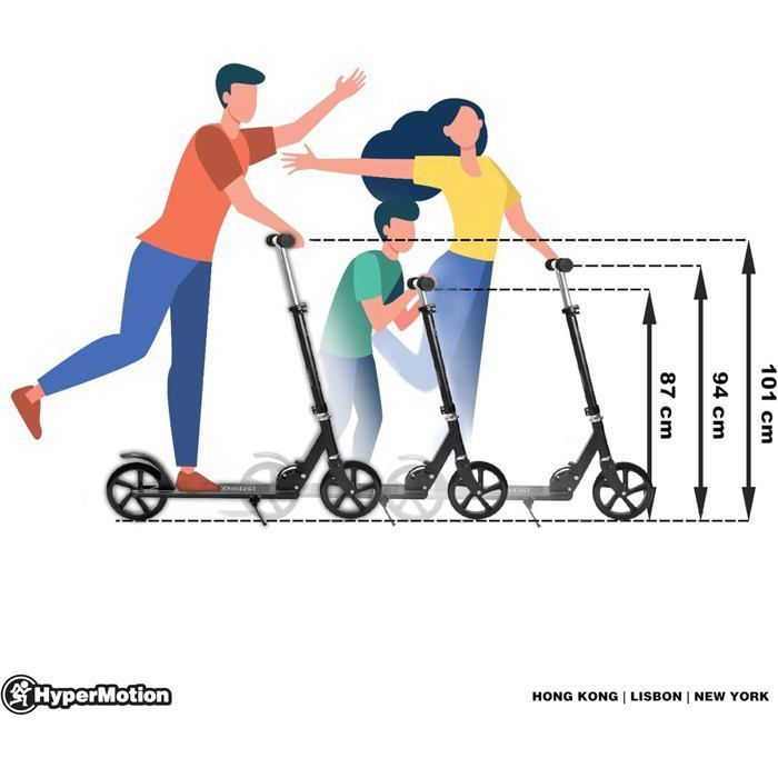 HyperMotion Ruby Trottinette Enfant 8 Ans Et + – Roues 300 Mm Gonflables, Charge 50 Kg, Freins Doubles