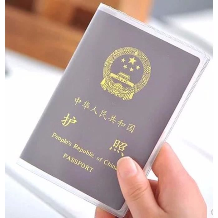 transparent Étui pour passeport de voyage, pochette étanche,  anti-salissure, transparent, givré, pour femmes