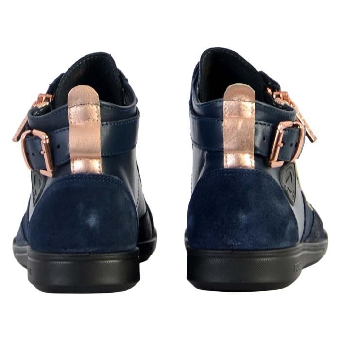 Tennis Basket Hautes Pataugas Palme Marine Rose Femme Marque PATAUGAS Cuir Lacets Bleu Marine rose Cdiscount Chaussures