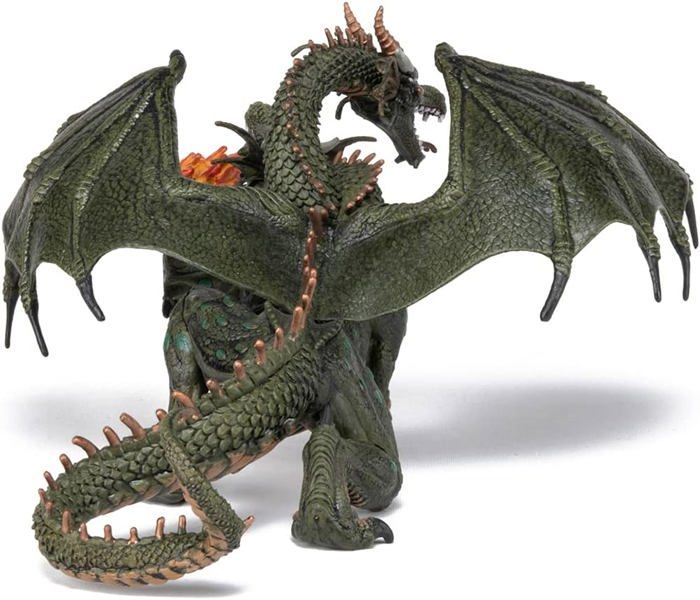 Papo - Large figurine - Dragon à Deux Têtes Or 38938, Toy for Children, 19,5 cm, Fantastic World Treasure, Detailed Sculpture for Little Explorers from 3 Years old