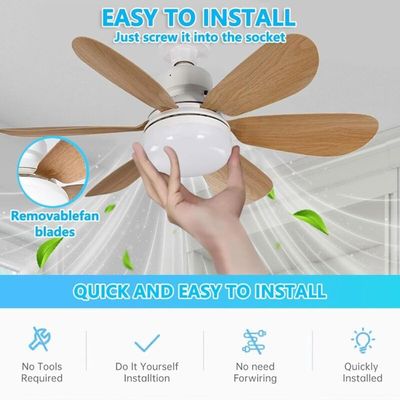 Ventilateur de Plafond, Ventilateur plafonnier avec lampe LED intégré