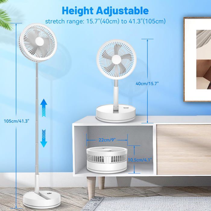 Ventilateur sur pied oscillant pliable de 8 pouces avec télécommande – Ventilateur de Ventilateur sur pied oscillant pliable de 8 pouces avec télécommande – Ventilateur de