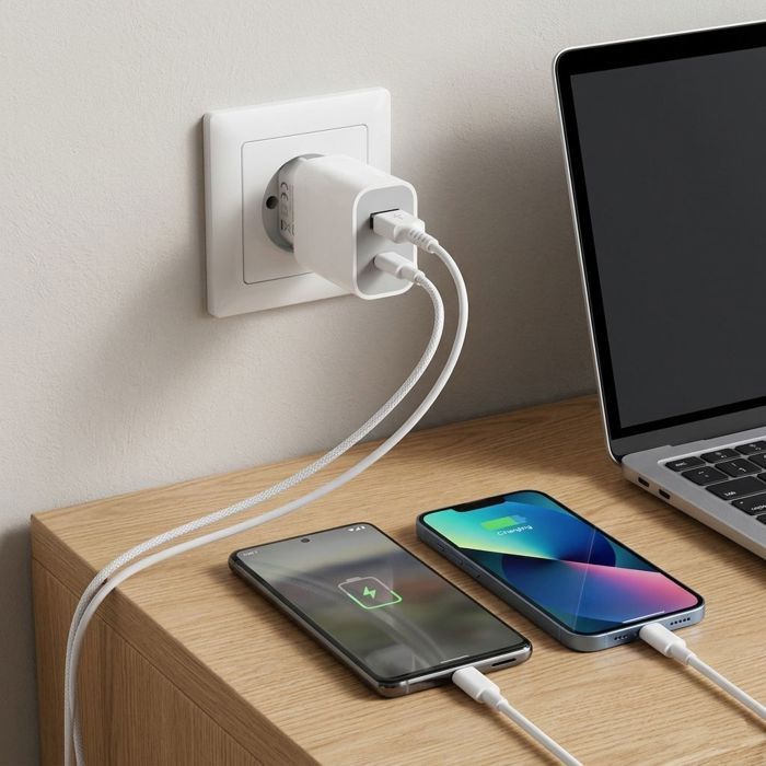 Chargeur Voiture Rapide 38W Double Port USB-C/USB-A | Compatible Doro, Aurora, Smartphones, Tablettes | PD3.0 & QC3.0