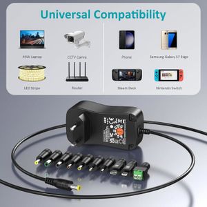 Adaptateur d'alimentation 100-240V AC à DC, pour c... – Grandado