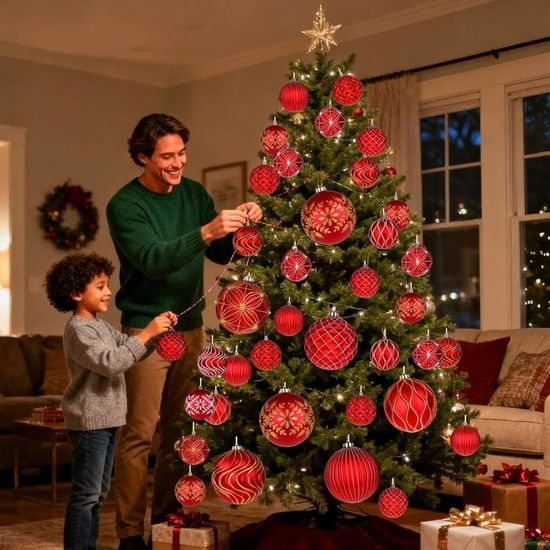 Lanpn 6 Pcs 20cm Grosse Boule De Noel Exterieur, Geante Boules