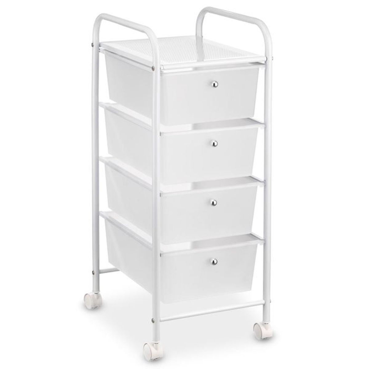 Caisson Sur Roulettes Gina Chariot 4 Tiroirs En Plastique Blanc