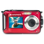 AGFA PHOTO Realishot WP8000 - Appareil Photo Numérique Étanche 24 MP, Vidéo Full HD, Double écran, Zoom X16, Stabilisateur - Rouge
