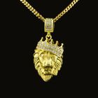 U7 Bijoux hommes hip hop Collier pendentif tête lion Roche super longue chaîne Or jaune 18 carré Accessoires pour hommes