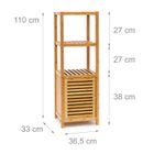 HELLOSHOP26 Étagère pour salle de bain cuisine armoire bambou 4 étages Plateaux Meuble rangement serviette 110 cm