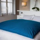 Édredon - Belle Literie - 90x150 cm - 90% duvet neuf - Jacquard bleu - 600 g/m²