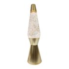 Lampe à lave - FISURA - Golden - Base dorée - Liquide transparent - 40 cm de hauteur