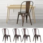 Lot de 4 chaises en métal style industriel - JEOBEST - Couleur rouillé