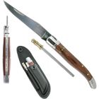 LAGUIO - LAGUIOLE Coffret couteau Super Rando" couteau + étui cuir noir + fusil, manche bois exotique"