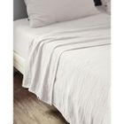 L’EFFET PAPILLON Drap plat 240 x 300 cm Double gaze de coton luxe Gaïa Blanc
